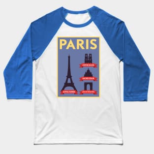 Paris Poster Design Baseball T-Shirt